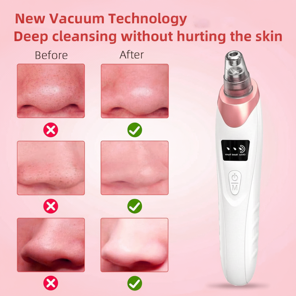 Vacuum Blackhead Remover – Suction Device, Pore Cleaner & Facial Skin Extractor Tool