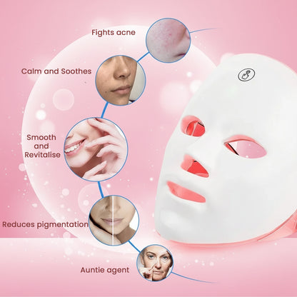 Professional LED Photon Mask – 7 Colour Light Therapy for Face & Neck Renewal