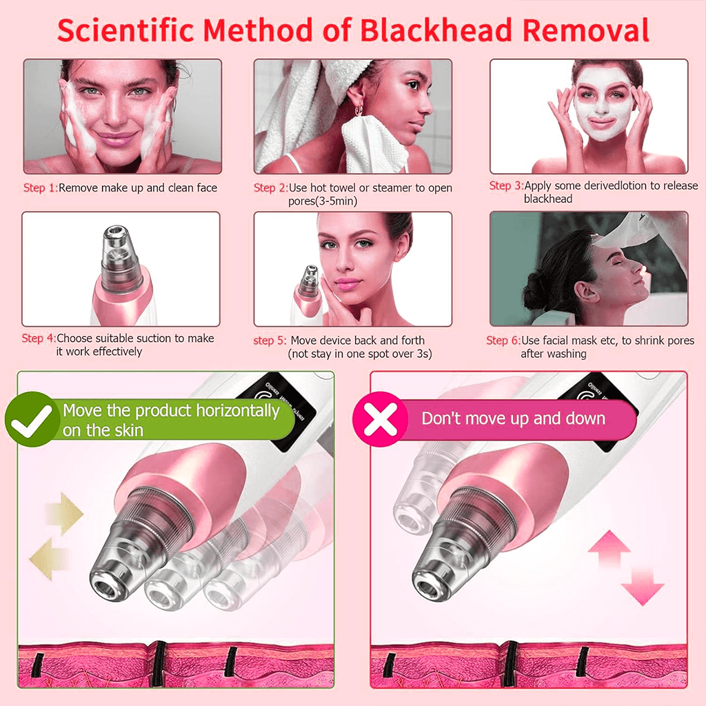 Vacuum Blackhead Remover – Suction Device, Pore Cleaner & Facial Skin Extractor Tool