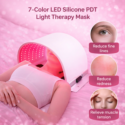 7-Color LED PDT Light Therapy Mask – Silicone Facial Skin Rejuvenation