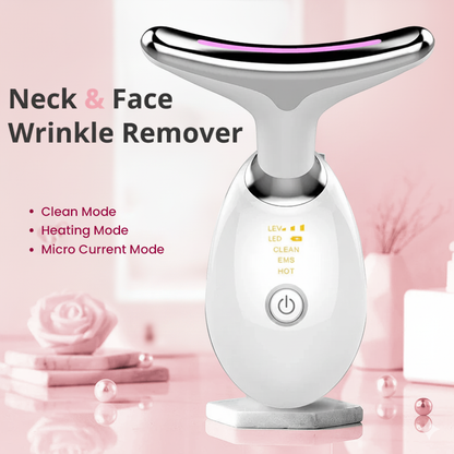Thermal Neck & Face Tightening Massager- EMS Microcurrent + LED Treatment