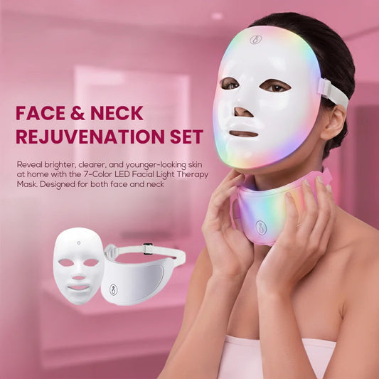 Professional LED Photon Mask – 7 Colour Light Therapy for Face & Neck Renewal