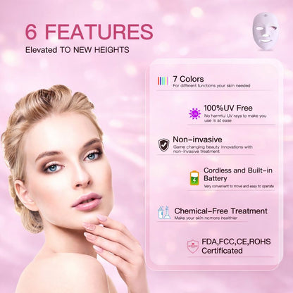 Professional LED Photon Mask – 7 Colour Light Therapy for Face & Neck Renewal