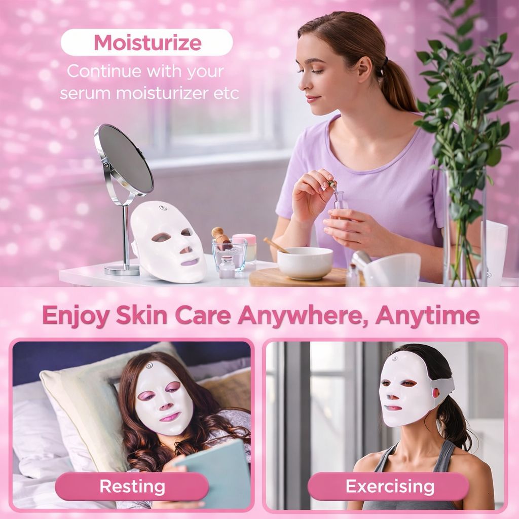 Professional LED Photon Mask – 7 Colour Light Therapy for Face & Neck Renewal