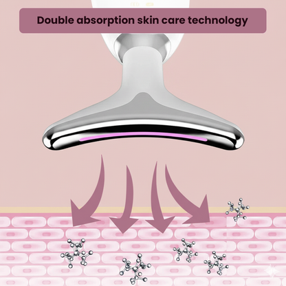 Thermal Neck & Face Tightening Massager- EMS Microcurrent + LED Treatment