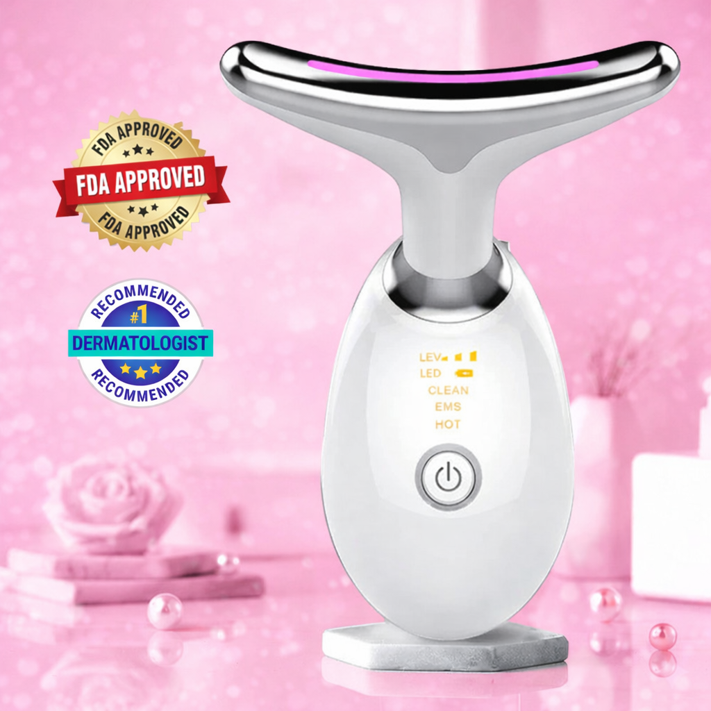 Thermal Neck & Face Tightening Massager- EMS Microcurrent + LED Treatment
